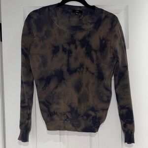 Fate Tie-Dye Crew Neck Sweater - Navy and Brown